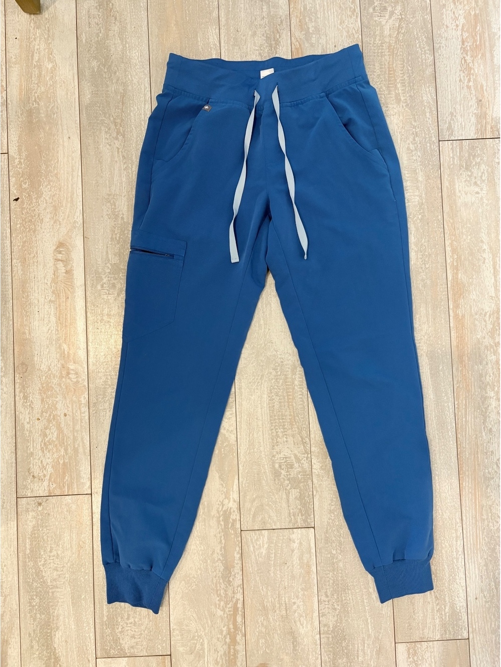 FIGS Zamora Jogger Scrub Pants XS Royal Blue Cargo Drawstring